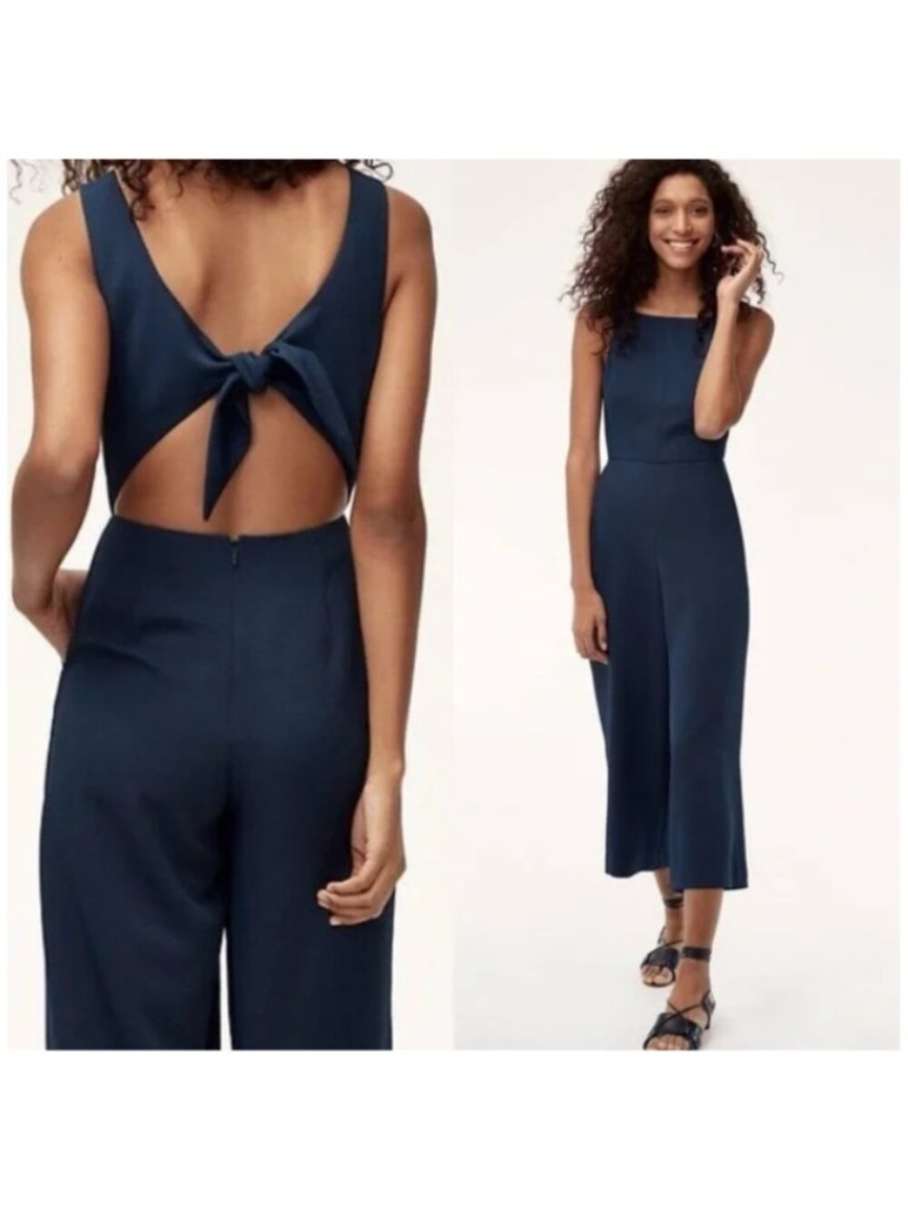 Aritzia Wilfred NWT Women's Summer Nights (Navy) ECOULEMENT Jumpsuit, Size 6